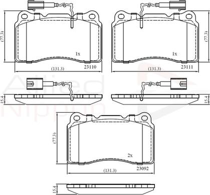 Comline ADB11721 - Kit de plaquettes de frein, frein à disque cwaw.fr