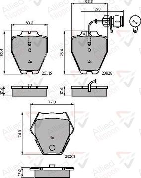 Comline ADB11770 - Kit de plaquettes de frein, frein à disque cwaw.fr