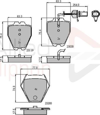 Comline ADB11771 - Kit de plaquettes de frein, frein à disque cwaw.fr