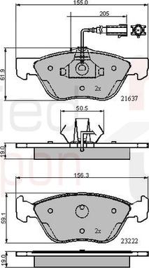 Comline ADB11772 - Kit de plaquettes de frein, frein à disque cwaw.fr