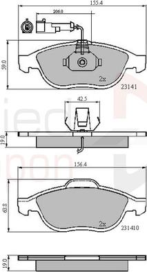 Comline ADB1856 - Kit de plaquettes de frein, frein à disque cwaw.fr