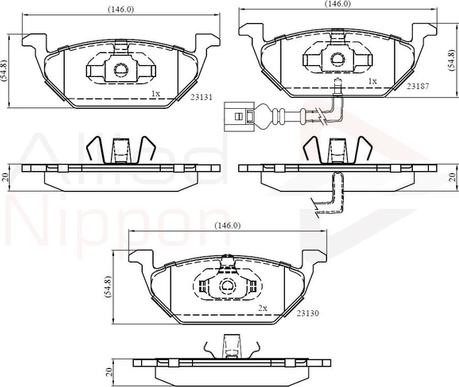 Comline ADB1851 - Kit de plaquettes de frein, frein à disque cwaw.fr