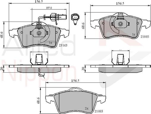 Comline ADB1852 - Kit de plaquettes de frein, frein à disque cwaw.fr