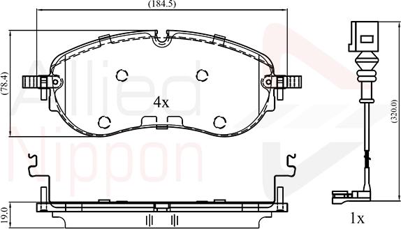 Comline ADB13413 - Kit de plaquettes de frein, frein à disque cwaw.fr