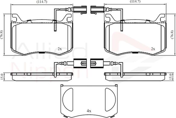 Comline ADB12422 - Kit de plaquettes de frein, frein à disque cwaw.fr