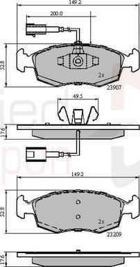 Comline ADB12044 - Kit de plaquettes de frein, frein à disque cwaw.fr