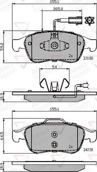 Comline ADB12028 - Kit de plaquettes de frein, frein à disque cwaw.fr