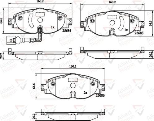 Comline ADB12158 - Kit de plaquettes de frein, frein à disque cwaw.fr