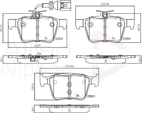 Comline ADB12157 - Kit de plaquettes de frein, frein à disque cwaw.fr