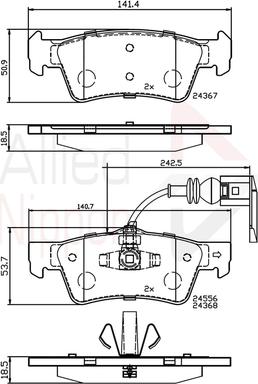 Comline ADB12244 - Kit de plaquettes de frein, frein à disque cwaw.fr