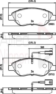 Comline ADB12213 - Kit de plaquettes de frein, frein à disque cwaw.fr