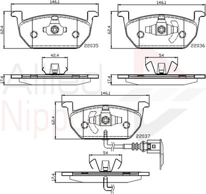 Comline ADB12224 - Kit de plaquettes de frein, frein à disque cwaw.fr