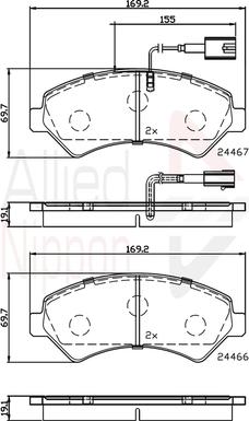 Comline ADB12225 - Kit de plaquettes de frein, frein à disque cwaw.fr