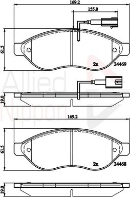 Comline ADB12227 - Kit de plaquettes de frein, frein à disque cwaw.fr