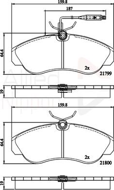 Comline ADB1275 - Kit de plaquettes de frein, frein à disque cwaw.fr