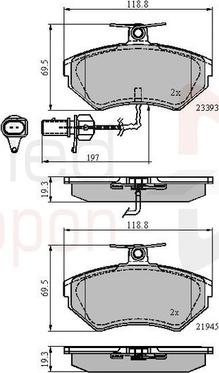 Comline ADB1736 - Kit de plaquettes de frein, frein à disque cwaw.fr