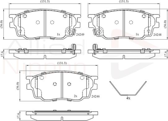 Comline ADB3948 - Kit de plaquettes de frein, frein à disque cwaw.fr