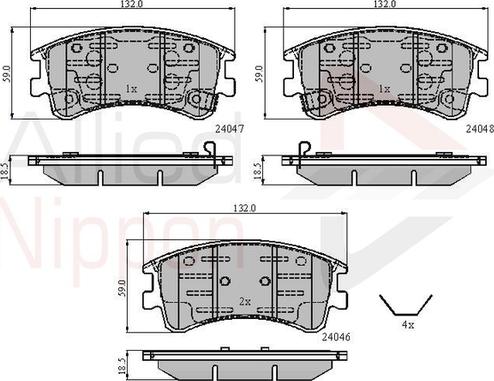 Comline ADB3950 - Kit de plaquettes de frein, frein à disque cwaw.fr