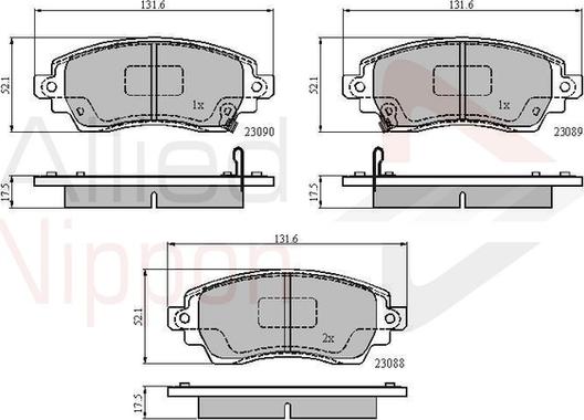 Comline ADB3908 - Kit de plaquettes de frein, frein à disque cwaw.fr