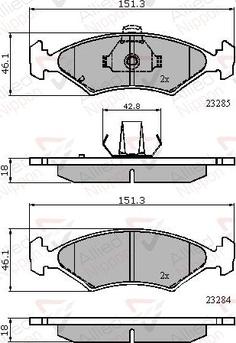 Comline ADB3444 - Kit de plaquettes de frein, frein à disque cwaw.fr