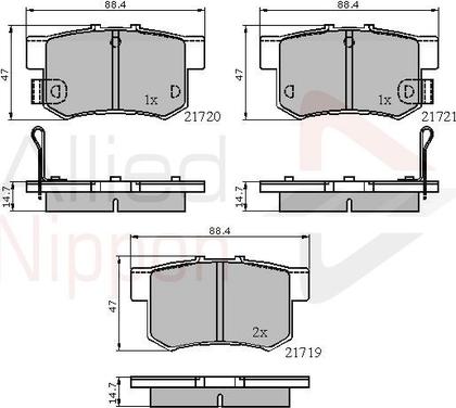 Comline ADB3445 - Kit de plaquettes de frein, frein à disque cwaw.fr