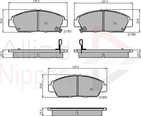 Comline ADB3446 - Kit de plaquettes de frein, frein à disque cwaw.fr