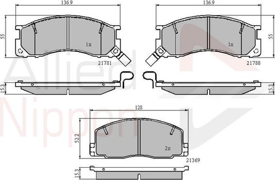 Comline ADB3441 - Kit de plaquettes de frein, frein à disque cwaw.fr