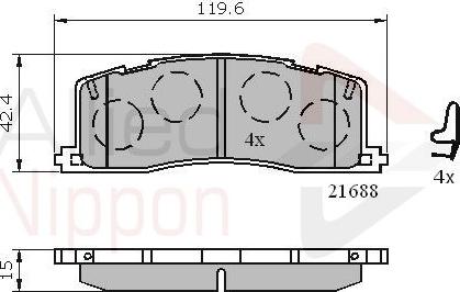 Comline ADB3443 - Kit de plaquettes de frein, frein à disque cwaw.fr