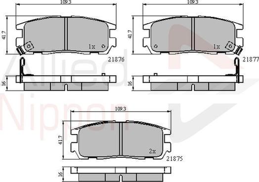 Comline ADB3461 - Kit de plaquettes de frein, frein à disque cwaw.fr