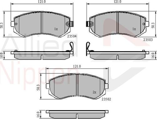 Comline ADB3484 - Kit de plaquettes de frein, frein à disque cwaw.fr