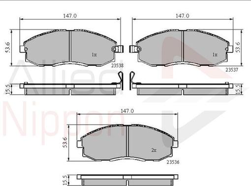 Comline ADB3481 - Kit de plaquettes de frein, frein à disque cwaw.fr