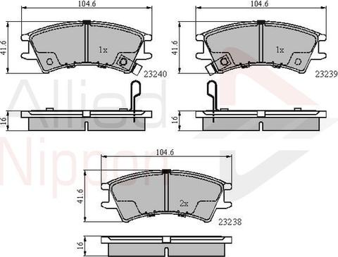 Comline ADB3488 - Kit de plaquettes de frein, frein à disque cwaw.fr