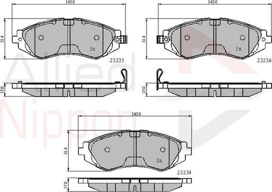 Comline ADB3435 - Kit de plaquettes de frein, frein à disque cwaw.fr