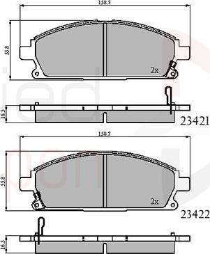 Comline ADB3591 - Kit de plaquettes de frein, frein à disque cwaw.fr