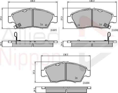 Comline ADB3555 - Kit de plaquettes de frein, frein à disque cwaw.fr