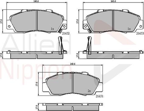 Comline ADB3551 - Kit de plaquettes de frein, frein à disque cwaw.fr