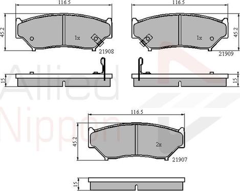 Comline ADB3587 - Kit de plaquettes de frein, frein à disque cwaw.fr