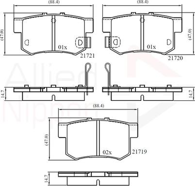 Comline ADB36049 - Kit de plaquettes de frein, frein à disque cwaw.fr