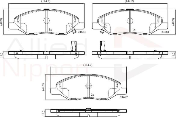 Comline ADB36044 - Kit de plaquettes de frein, frein à disque cwaw.fr