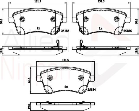 Comline ADB36047 - Kit de plaquettes de frein, frein à disque cwaw.fr