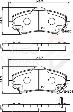 Comline ADB36066 - Kit de plaquettes de frein, frein à disque cwaw.fr