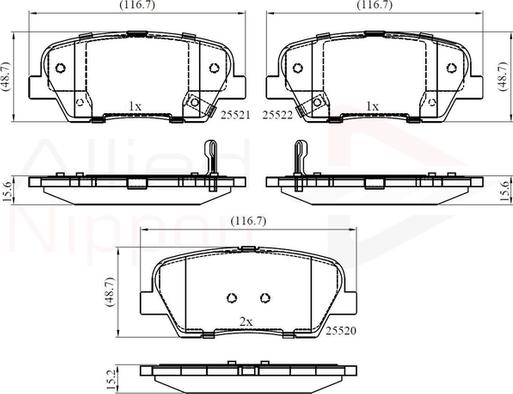 Comline ADB36009 - Kit de plaquettes de frein, frein à disque cwaw.fr