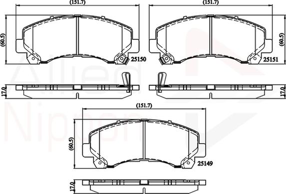 Comline ADB36006 - Kit de plaquettes de frein, frein à disque cwaw.fr