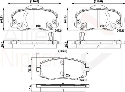 Comline ADB36008 - Kit de plaquettes de frein, frein à disque cwaw.fr