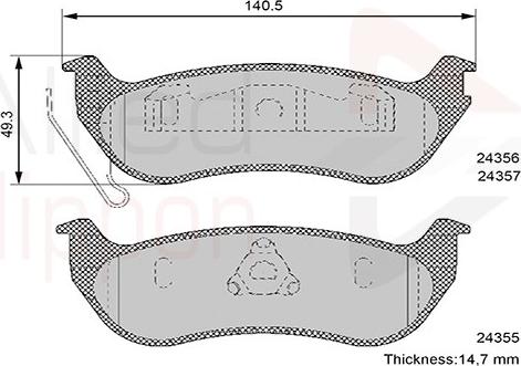 Comline ADB36087 - Kit de plaquettes de frein, frein à disque cwaw.fr