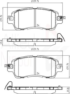 Comline ADB36115 - Kit de plaquettes de frein, frein à disque cwaw.fr