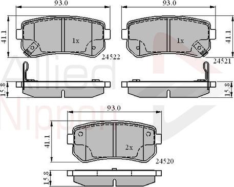 Comline ADB31543 - Kit de plaquettes de frein, frein à disque cwaw.fr