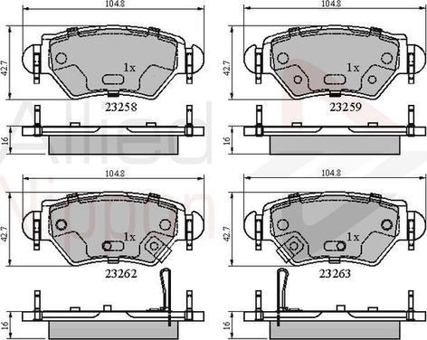 Comline ADB31504 - Kit de plaquettes de frein, frein à disque cwaw.fr