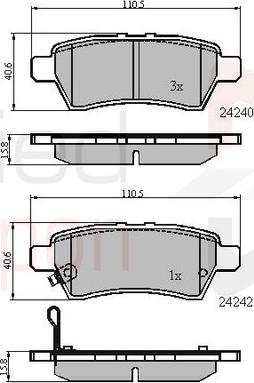 Comline ADB31518 - Kit de plaquettes de frein, frein à disque cwaw.fr