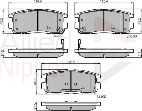 Comline ADB31580 - Kit de plaquettes de frein, frein à disque cwaw.fr